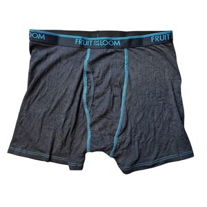 Fruit of the Loom Boxer Briefs Boys XL 18-20 Gray Modal Blend Contrast Stitching
